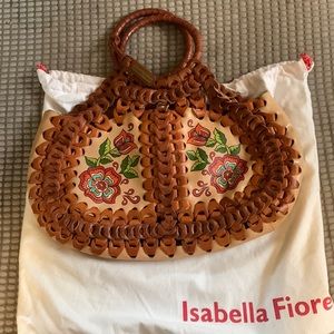 Isabella Fiori leather tote with original dust bag, like new condition. So Boho!